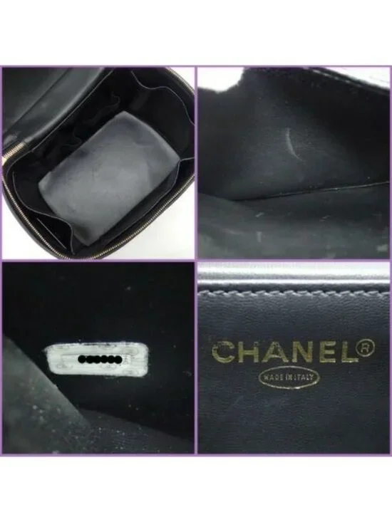 Chanel Vanity 2-Way Bag Caviar Leather Black Gold 7 Digits - Picture 9 of 10